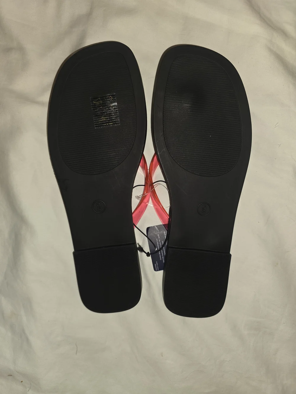 GAP Women’s Black Sandals with Pink Translucent Straps